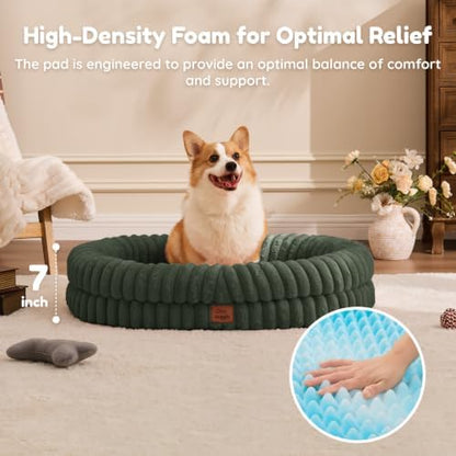 ChiXnuggle Orthopedic Dog Bed, Washable Cover, Faux Fur Bolster Pet Couch