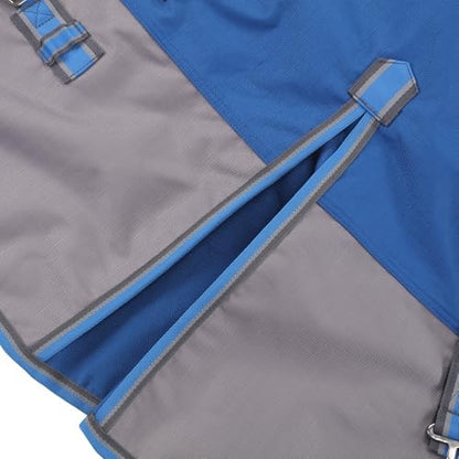 LEAFOREST 1200D Horse Blanket Waterproof Breathable Turnout (no Filling) Standard Neck Horse Sheet Blue Grey 75IN