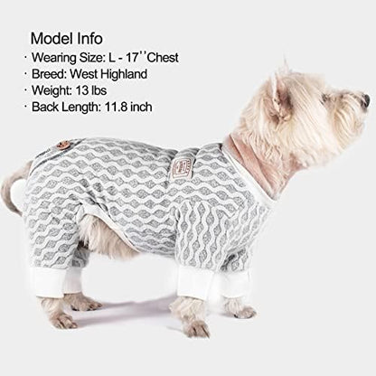 KYEESE Dog Pajamas Cotton Stretchable Dog Pjs Jumpsuit 4 Legs Puppy PJS