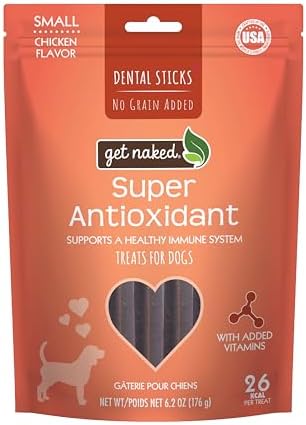 Get Naked Grain-Free Super Antioxidant Dental Chew Sticks for Small Dogs, Natural Dog Dental Chews & Treats, 6.2 oz