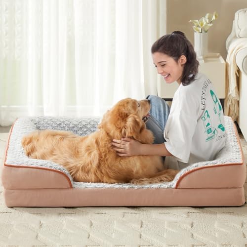 LEXTRO Washable Orthopedic Dog Bed, Waterproof Couch for Large Senior Dogs