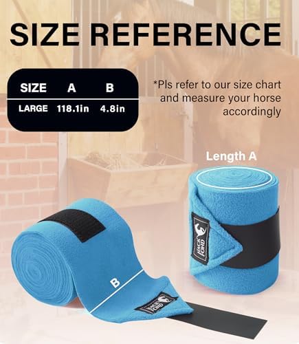 Polo Wraps for Horses Set of 4, Leg Wraps for Horses