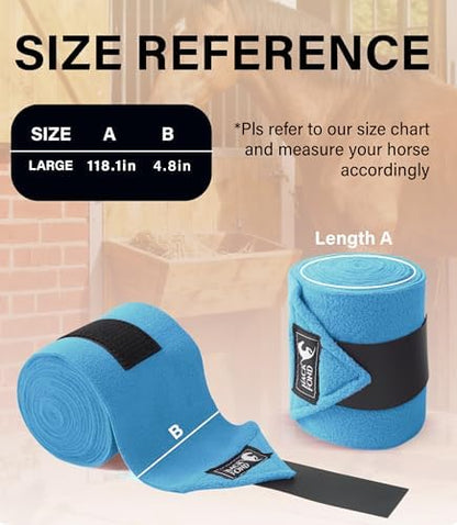 Polo Wraps for Horses Set of 4, Leg Wraps for Horses