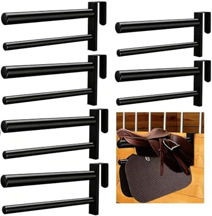 6PCS Saddle Rack,Heavy Duty Portable Saddle Rack Stand Removable Saddle Stand with 2 Bars for English and Western Saddles