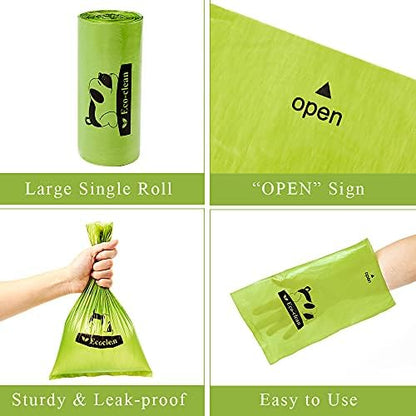ECO-CLEAN Dog Poop Bags, 500 Count, Leak-Proof, Earth-Friendly, Tissue-Style Dispensing, Big Enough for All Pet Size, Keep Your Hands Safe
