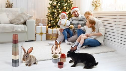 HIIMALEX 8-Pcs Bunny Toys Stacking Cups for Rabbit Foraging and Play Bunny Essential Toys Safe Plastic Accessories for Small Animals Rabbits