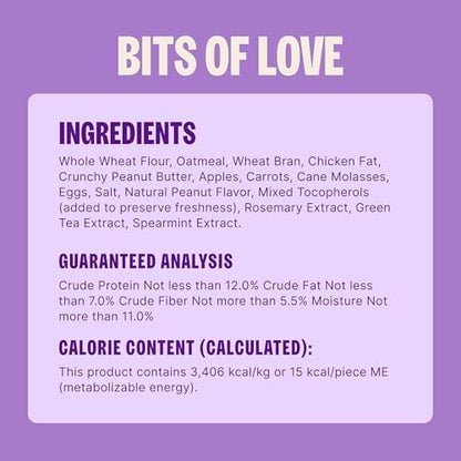 Wellness Old Mother Hubbard Bits of Love P-Nuttier Dog Biscuits, Natural Treats, Valentine's Day, Seasonal, Peanut Butter Flavor, 6 oz Bag
