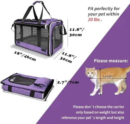 GAPZER Carrying Bag Yorkie Dog Travel Kennel Ventilated Soft Pet Carrier