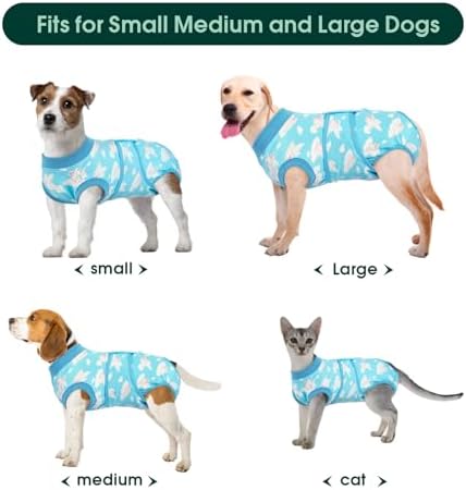 Kuoser Recovery Suit for Dogs Cats, Soft Dog Surgery Suit Female Male Spay