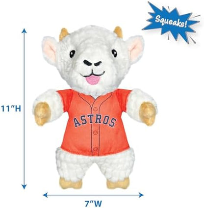 Pets First MLB Houston Astros Goat Plush Toy for Dogs and Cats with Squeaker, Wearing a Team Jersey! Fun & Sporty Goat Shaped Dog Chew Toy, Interactive Pet Toy