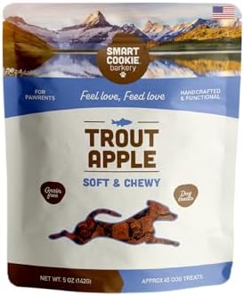 Smart Cookie Healthy Soft Dog Treats - Trout & Apple - Grain Free Limited Ingredient Training Treats for Dogs with Sensitive Stomach & Allergies, Natural Novel Protein, Made in the USA (5oz.)