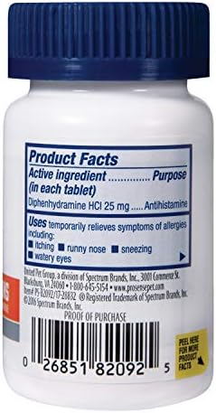 Pro-Sense Allergy Tablets for Dogs, 100 Count, Case of 24