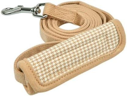 Puppia Amatus Dog Leash Houndstooth Pattern for Small and Medium Dog, Beige, Medium