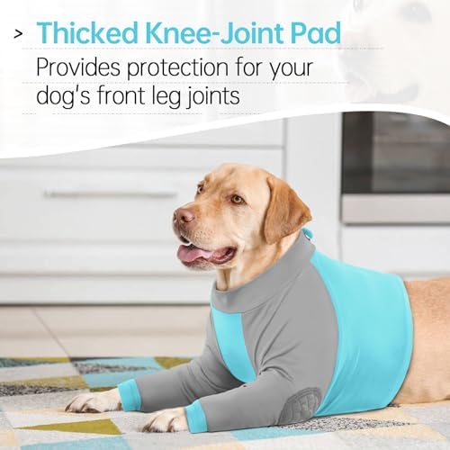 Lelepet Dog Recovery Sleeve for Wounds Front Legs, Stop Licking Dog Shirt