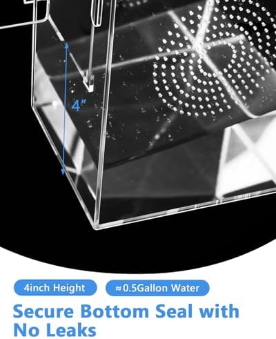 Jumping Spider Enclosure - 11.7x6x6 Inch Large Acrylic Terrarium for Tarantulas - Reptile Tank With Front Opening Door - Habitat Accessories