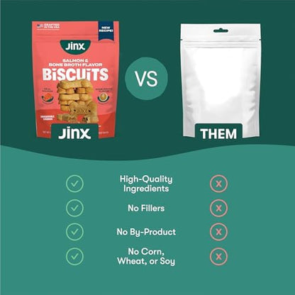 Jinx Dog Biscuits, Oven-Baked Dog Treats with Salmon Bone Broth, 16oz