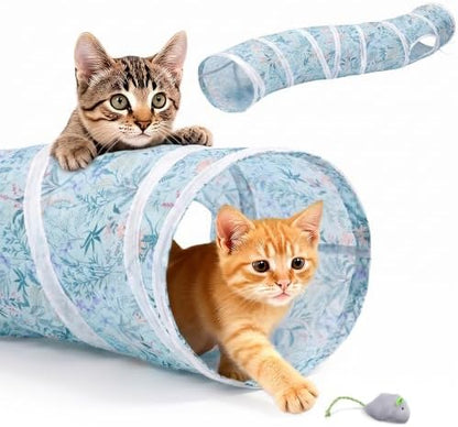 Glittme S-Shape Cat Tunnel, Foldable Cat Tunnels for Indoor Cats