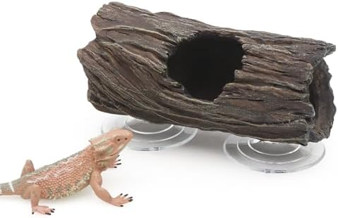 AQUA KT Reptile Hollow Log Hideout Tree Trunk Rock for Lizard Crested Gecko