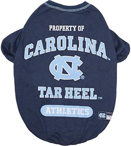 Pets First Collegiate NORTH CAROLINA TAR HEELS Dog T-Shirt, Small. - Licensed Shirt for Pets Team Colored with Team Logos.- Premium Stretchable Materials for the Comfrot of your Dog & Cat.
