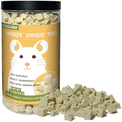 Natural Hamster & Gerbil Food 6oz, Vitamin & Mineral Rich Daily Diet for Hamsters, Gerbils ,Guinea Pigs, Chinchillas ,Supports Dental Health and Digestion, Fruit & Vegetable Hamster Food (Tofu)