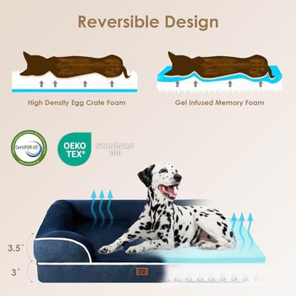 EHEYCIGA Orthopedic Extra Large Dog Bed, Waterproof Washable XL Pet Bed 44"