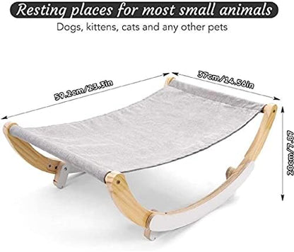Pet Bed Solid Wood Cats Bed Cats Bed Dog Bed Teddy Bed Cats Litter Cats Cradle Breathable Design Warm in Winter and Cool in(E)