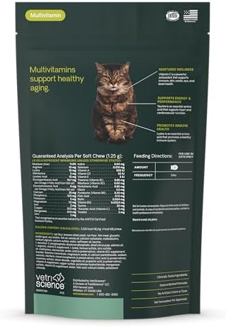 VetriScience Senior 27+ Active Health Chews for Senior Cats, Fish, 30 Count