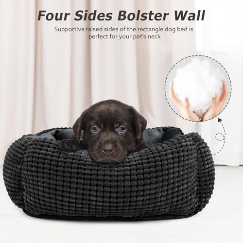 MIXJOY Dog Beds for Medium Dogs Washable, Rectangle Pet Bed Medium Size Dog, Orthopedic Sleeping Pet Sofa Bed, Soft Calming Cat Beds for Indoor Cats, Anti-Slip Bottom with Multiple Size