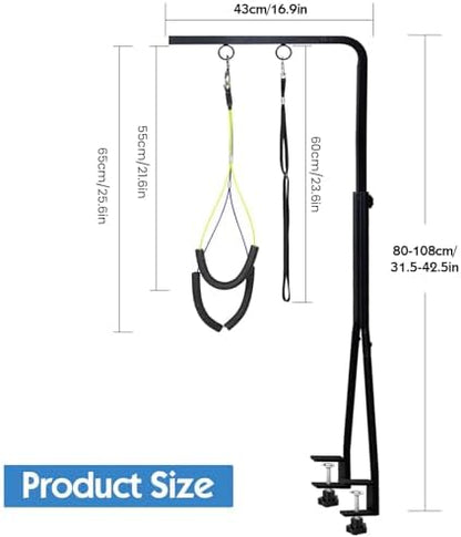 Adjustable Pet Grooming Arm with Clamp for Small & Medium Large Dogs,42.5"