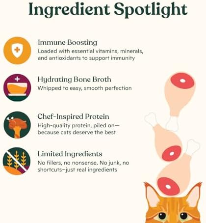 Made by Nacho Functional Mousse Sachets, Lickable Cat Treats, 12 Count with Bone Broth, 0.5 oz, No Grains, Corn, Wheat or Soy