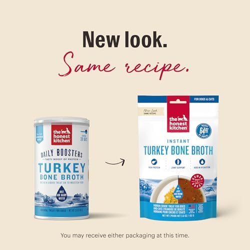 The Honest Kitchen Human Grade Daily Boosters: Instant Turkey Bone Broth With Turmeric, 3.6 Oz