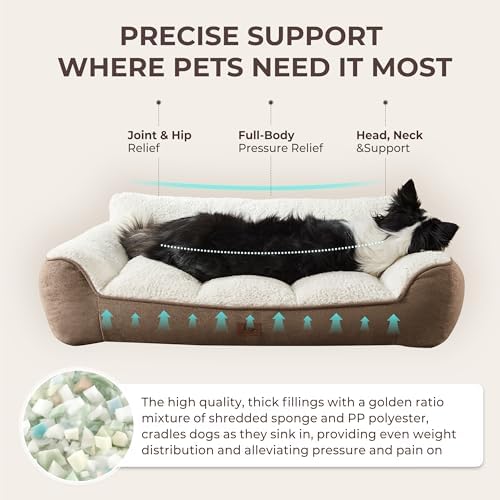 Extra Thick Orthopedic Bolster Dog Beds Large Sized Dog