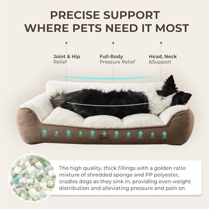 Extra Thick Orthopedic Bolster Dog Beds Large Sized Dog