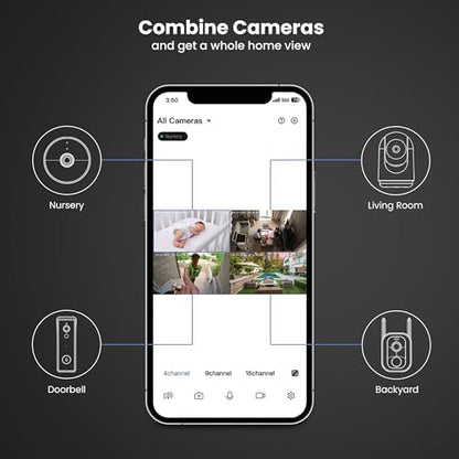Feit Electric Indoor Security Camera with Motion Detection, 30ft. Night Vision, 360° Adjustable Head, 2.4GHz WiFi, 2-Way Audio, 1080p HD, Works with Alexa & Google Asst, Plug-in, White - CAM1/WIFI
