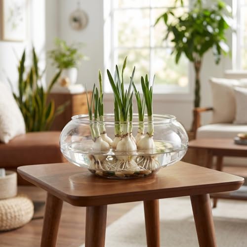 GANAZONO Clear Fish Bowl Vase Bubble Round Planter Terrarium Fish Bowl Aquatic Plant Pot Daffodil Pot Hydroponic Planter Tank Aquarium (Pack of 2)