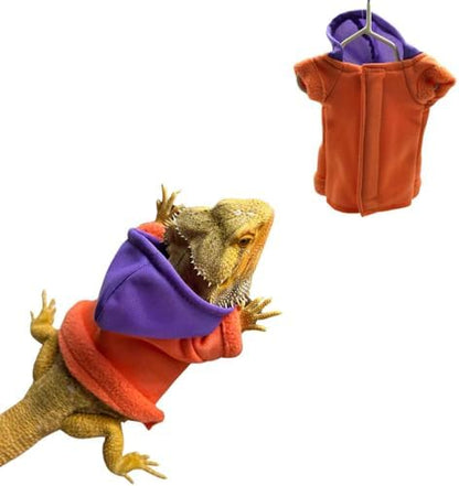 Lizards Clothes for Bearded Dragon Cotton Hoodies Leopard Gecko Costume, Reptile Hoodies Apparel for Skin Protection