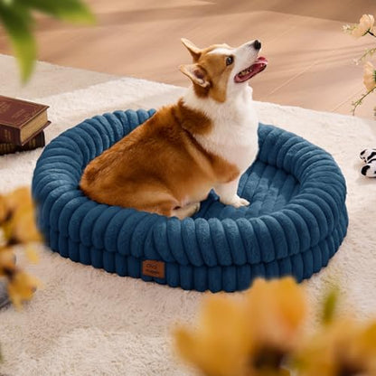ChiXnuggle Orthopedic Dog Bed, Washable Cover, Faux Fur Bolster Pet Couch