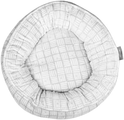 Fringe Studio Handdrawn Bookliner Gray Small Circle Microplush Pet Bed 18" - Poly Filled - Machine Washable (742006)
