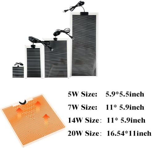 5W Reptile Heating Mat 5.9 Inch *5.5 Inch 110v -- Reptile Heat Pad with Temperature Adjustment, Terrarium Heat Mats, Safety Reptile Heat Mat for Turtle, Tortoise, Snakes, Lizard, Gecko Hermit Crab