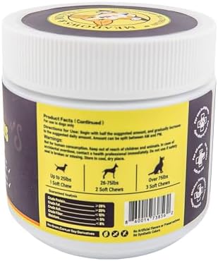 MEADOWS & MUTTS 25-in-1 Multivitamin for Dogs, 100 Soft Chews – Daily Dog Vitamins with Glucosamine, MSM, Omega-3 and Probiotics for Joint, Gut, Skin & Coat and Immune Support