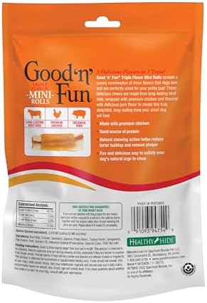 GOOD 'N' FUN Mini Roll Long-Lasting Dog Treat for Small Dogs, 8 oz