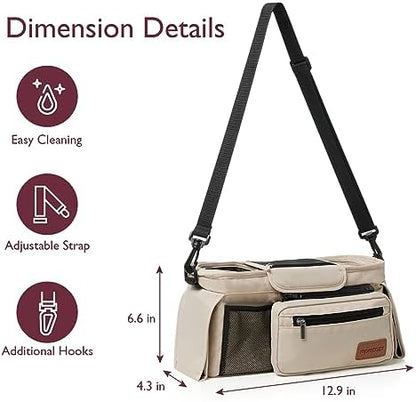 Momcozy Universal Stroller Organizer with Insulated Cup Holder