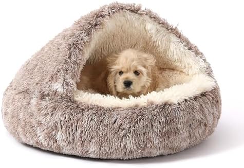 NOYAL Hooded Donut Bed, Calming Cave for Cats & Small Dogs