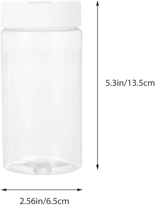 Mipcase Fish Food Containers 2pcs Dispenser Container Small Animals Feeding Bottles White Terrarium Plastic Round Fish Tank Aquarium Feeding Bottles