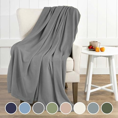 Twin Size Fleece Bed Blanket | Comfy Supersoft Fleece Blanket – All-Season Light Weight Throw Blanket | Luxuriously Soft | Throw Blanket for Couch and Sofa | Machine Wash | Gray