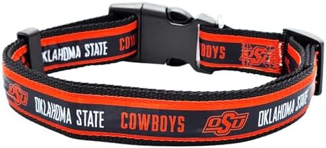 Pets First Collegiate PET Collar OLD VERSION Oklahoma State Cowboys Dog Collar, Size Small. Best Sports Team Collar for Dogs & Cats. A Shiny & Colorful Dog & Cat Collar Licensed by The NCAA