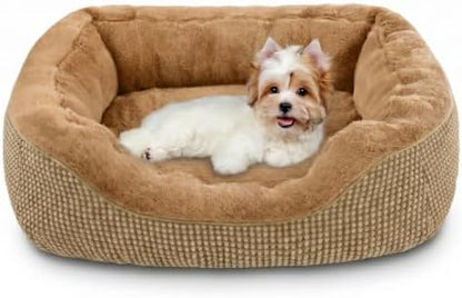INVENHO Small Dog Bed for Small Dogs, Orthopedic Warming Soft Calming Sleeping Durable with Anti-Slip Bottom