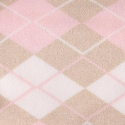 Pet Passion Preston II - The Polar Fleece Coat, Recycled Polar Fleece Warm Dog Jacket for Cold Weather for Small, Medium, Large Dogs, Pink Argyle, Small (10-25 lbs)