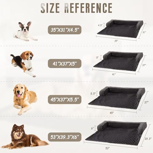 WINDRACING Luxury Dog Couch Bed, Washable Calming Dog Couch Cover, Couch Protector for Dogs, Waterproof Sofa Bed, Pet Bed Mats for Couch, Pet Couch Covers for Sofa Grey (Large 41x37x5inch) ﻿