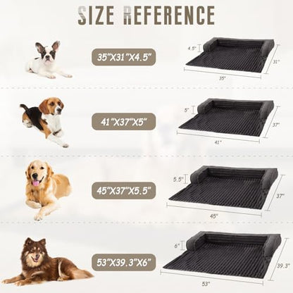 WINDRACING Luxury Dog Couch Bed, Washable Calming Dog Couch Cover, Couch Protector for Dogs, Waterproof Sofa Bed, Pet Bed Mats for Couch, Pet Couch Covers for Sofa Grey (Large 41x37x5inch) ﻿
